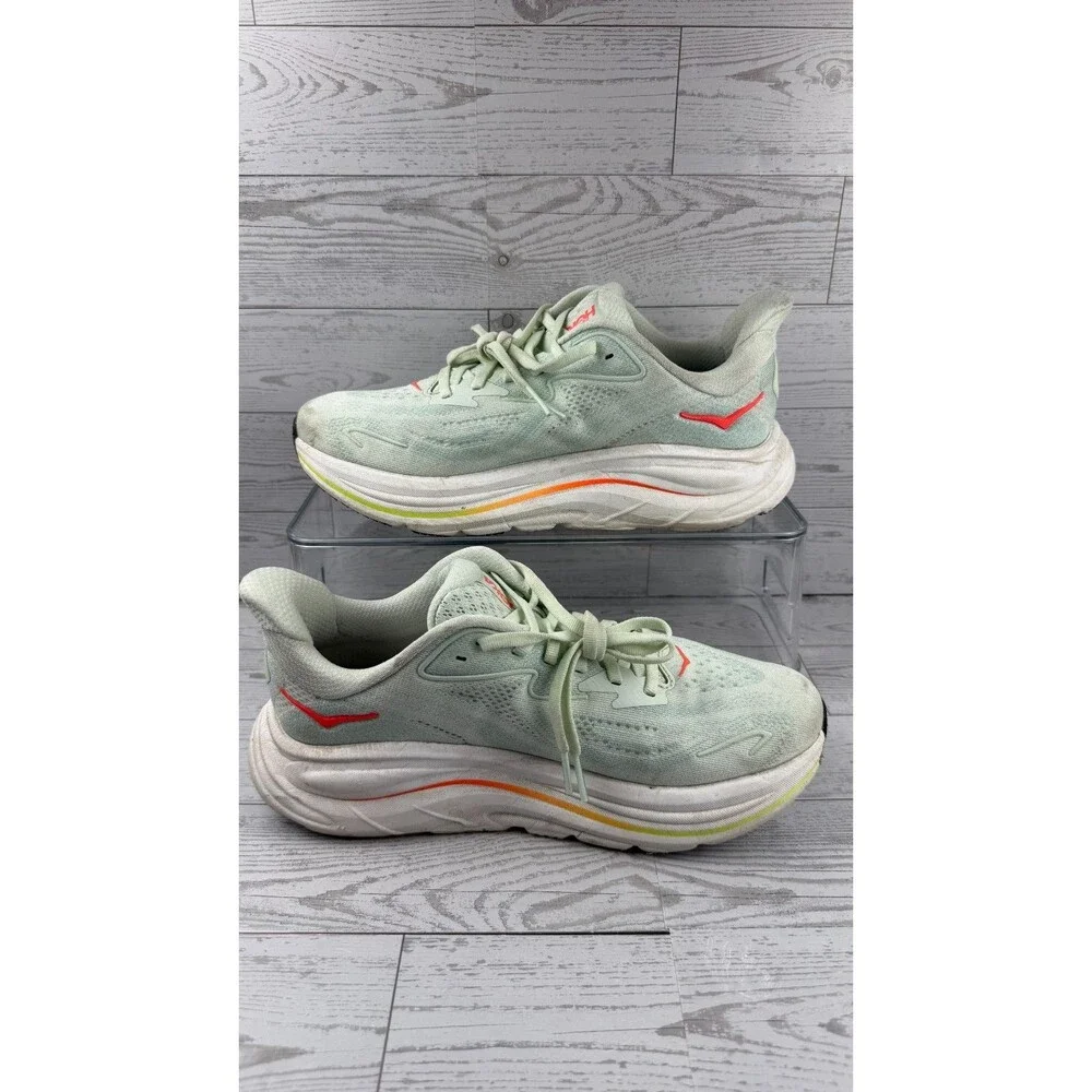 Hoka One One Clifton 10 1162031 Green 8B Women's Cushioning Running Shoes #477